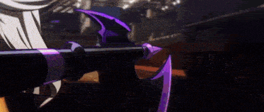 a girl with white hair is holding a sword in a video game .