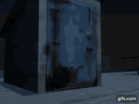 a silhouette of a woman is standing in a doorway at night .
