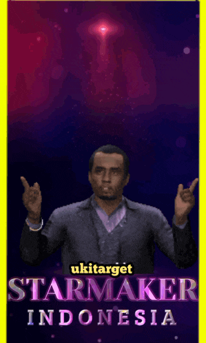 a poster for starmaker indonesia with a man in a suit on it