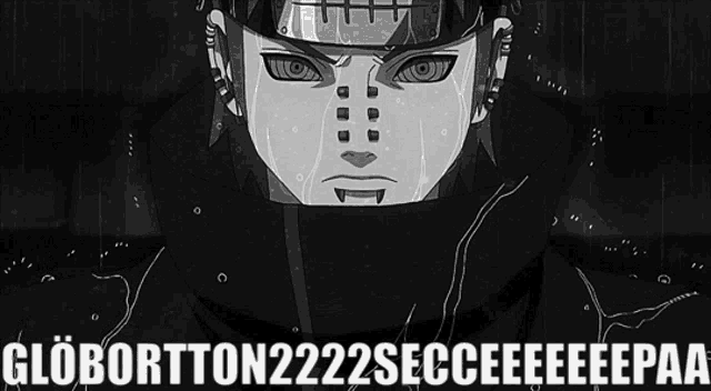 a black and white drawing of pain with the words globortton222secceeeeepaa below him