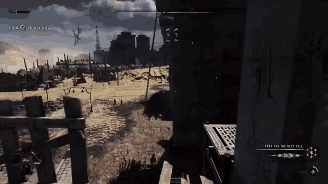 a screenshot of a video game with a hold button on the top left