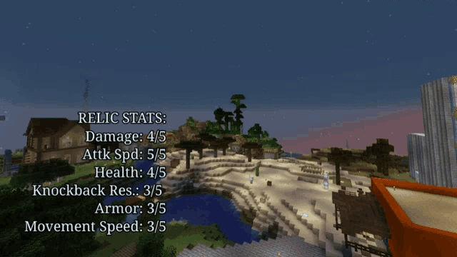 a screenshot of a minecraft game shows the relic name coww platinum