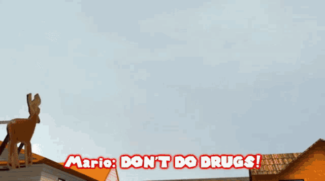 a sign that says mario does n't do drugs