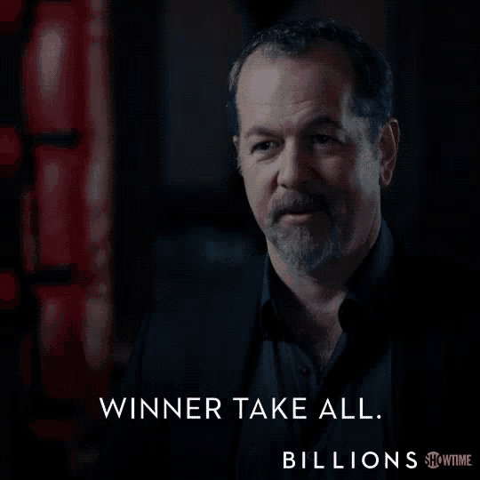 a showtime ad for billions shows a man in a black suit