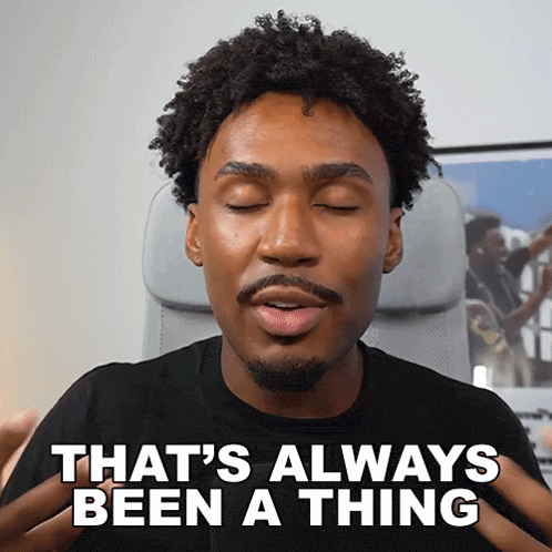 a man says that 's always been a thing while sitting in a chair