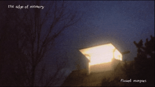 a picture of a house with the words " the edge of memory " written on it
