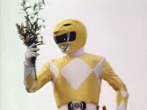 Power Rangers Yellow Ranger GIF - Power Rangers Yellow Ranger Flowers GIFs