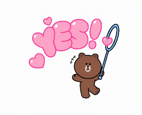 Yes Brown And Cony GIF - Yes Brown And Cony Hearts GIFs