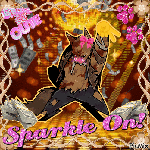 a picture of a werewolf with the words sparkle on