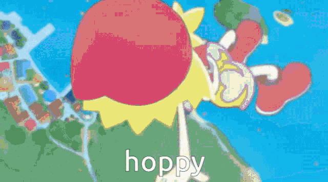 the word hoppy is on the blue background