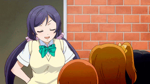 a girl with purple hair and a green bow tie