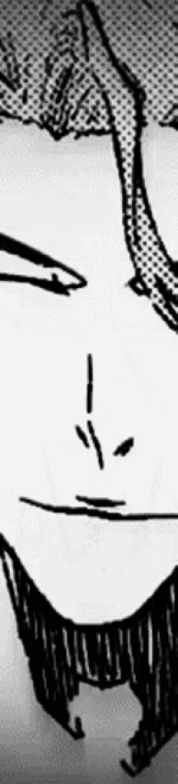a black and white drawing of a man 's face .