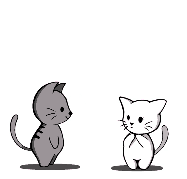 two cats are kissing under a pink heart with hearts coming out of it