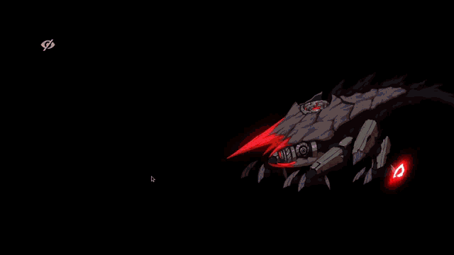 a video game character is being attacked by a giant red monster