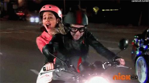 Sam And Cat Riding A Motercycle GIF - Sam And Cat Riding A Motercycle GIFs