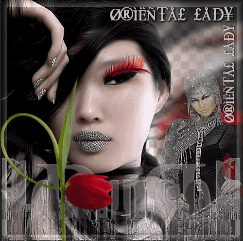 a picture of a woman with the words oriental lady on the bottom