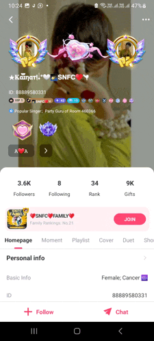 a screenshot of a snfc app on a cell phone