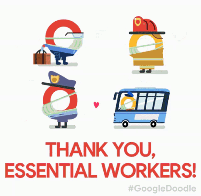 Thank You Essential Workers GIF - Thank You Essential Workers Hearts GIFs