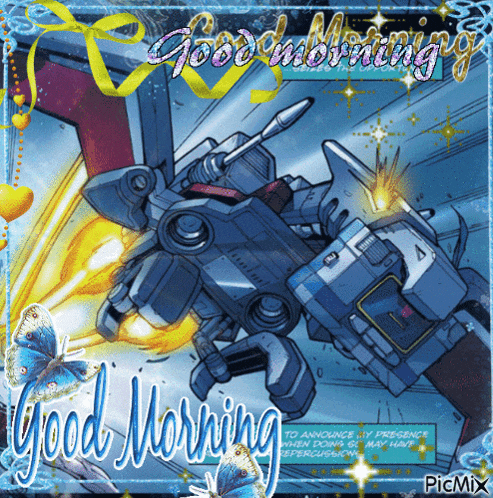 a picture of a robot and the words good morning