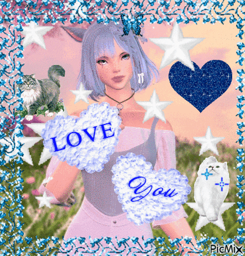 a picture of a girl with a heart that says love