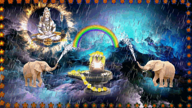 Lord Shiva Rainbow GIF - Lord Shiva Rainbow Raining GIFs