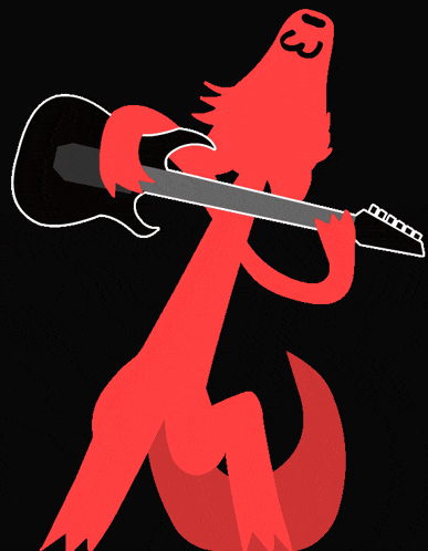 a red fox with the number 13 on its head is playing a guitar