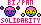 a pixel art logo for bi / pan solidarity with two faces and the words `` bi / pan solidarity '' .
