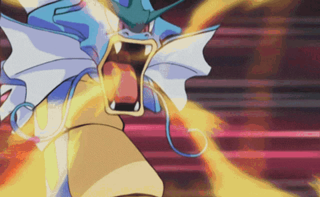 a cartoon drawing of a pokemon with its mouth wide open
