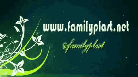 a green background with flowers and the website www.familyplast.net