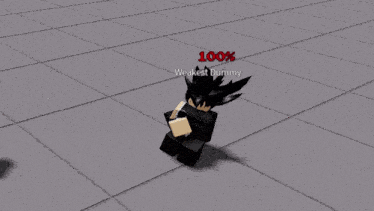 a weakest dummy in a video game with 100 % written on it
