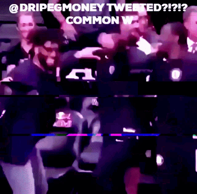 a blurry picture of a group of people with the caption dripegmoney tweeted
