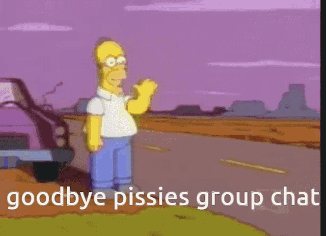 a cartoon of homer simpson says goodbye