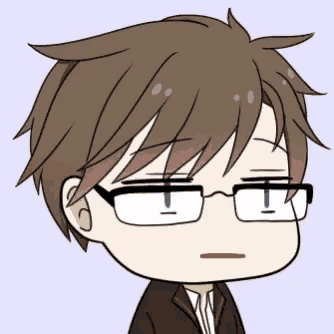 a cartoon of a man with glasses making a funny face