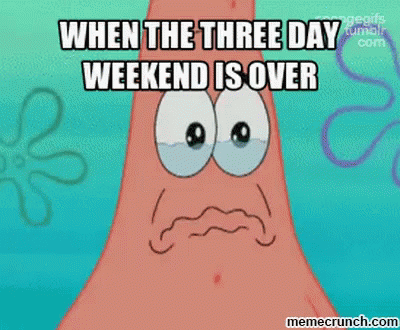 When The Three Day Weekend Is Over GIF - Patrick Star Three Three Day Weekend GIFs