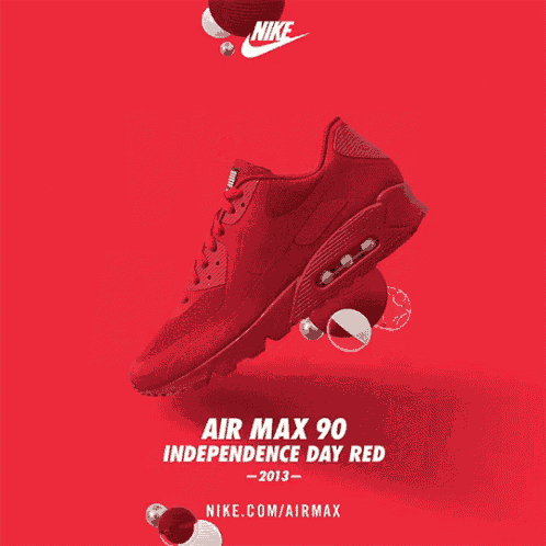 an advertisement for nike air max 90 independence day red 2013