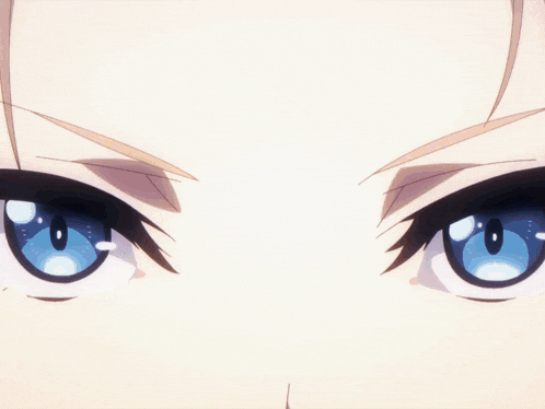 a blonde anime character with blue eyes and ears