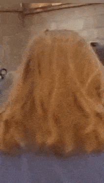 a close up of a person 's face with long hair and a blue jacket