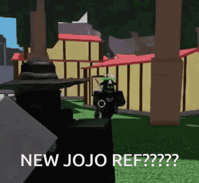 a screenshot of a video game with the words new jojo ref