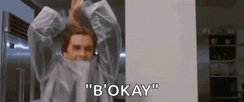 a man is wearing a plastic bag over his head and says `` b okay '' .