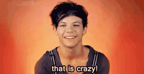 a young man with a headband on his head is smiling and says `` that is crazy '' .