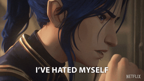 a cartoon character says i 've hated myself in a netflix advertisement