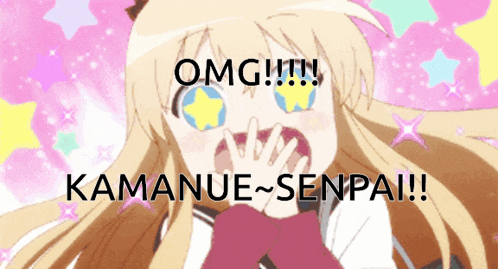 a girl with a surprised look on her face says omg