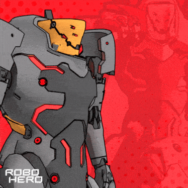 a robot with the word robo hero on the bottom