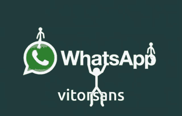 a logo for whatsapp vitorsans with stick figures on top of it
