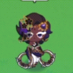 a cookie run character is holding a pair of scissors in a video game .