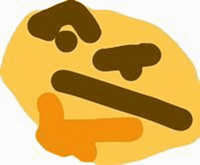 a thinking emoji with a thumbs up and a thumbs down on a white background .