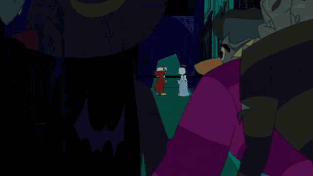 a cartoon of a duck dressed as a devil and a duck dressed as an angel