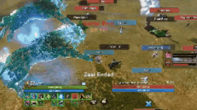 a screenshot of a video game with zeal ended in the bottom right corner