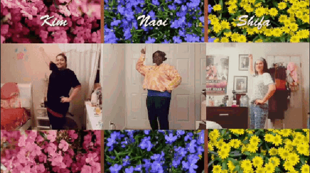 a collage of images with the names kim naoi and shifa on them