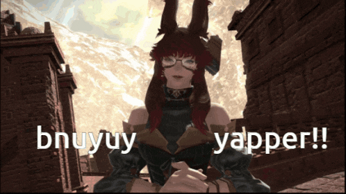 a woman with horns and glasses says bnuyuy yapper !!